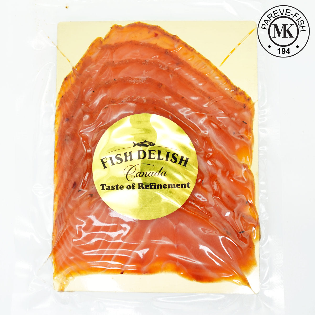 Cajun spiced smoked salmon lox slices with bold seasoning on prime royal cut